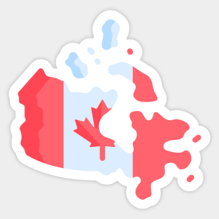 Canada Day Flag Map Sticker